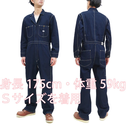 Lee Coverall Men's Reproduction of Union-All Long Sleeve Unlined Coveralls LM7213 LM7213-200 Rince Deep Blue Indigo