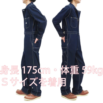 Lee Coverall Men's Reproduction of Union-All Long Sleeve Unlined Coveralls LM7213 LM7213-200 Rince Deep Blue Indigo