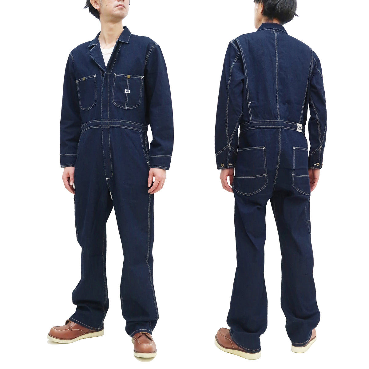 Lee Coverall Men's Reproduction of Union-All Long Sleeve Unlined Coveralls LM7213 LM7213-200 Rince Deep Blue Indigo