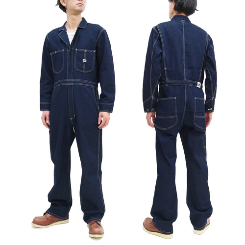 Lee Coverall Men's Reproduction of Union-All Long Sleeve Unlined Coveralls LM7213 LM7213-200 Rince Deep Blue Indigo