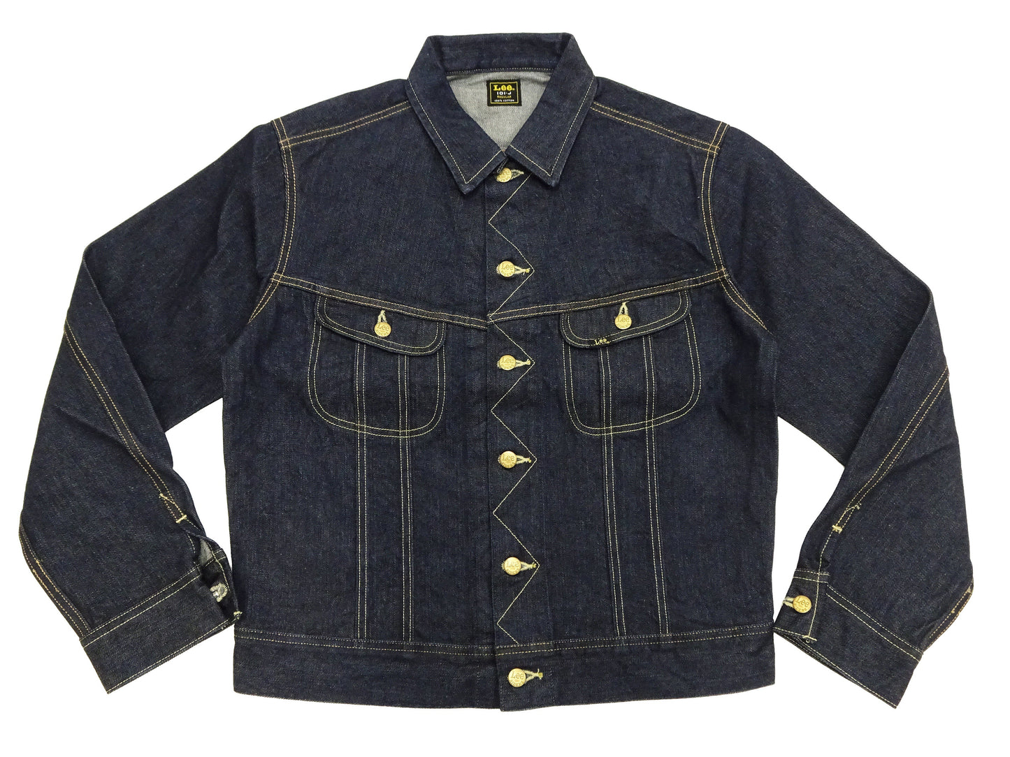 Lee 101J Rider Jacket Men's Denim Jacket 14.4 oz Left-Hand Twill - Lee Japan Reproduction (LM8100-500 Deep Indogo One-Wash)