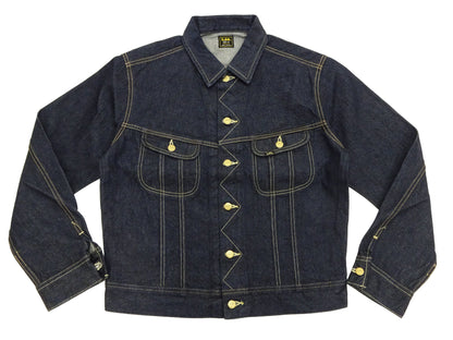 Lee 101J Rider Jacket Men's Denim Jacket 14.4 oz Left-Hand Twill - Lee Japan Reproduction (LM8100-500 Deep Indogo One-Wash)