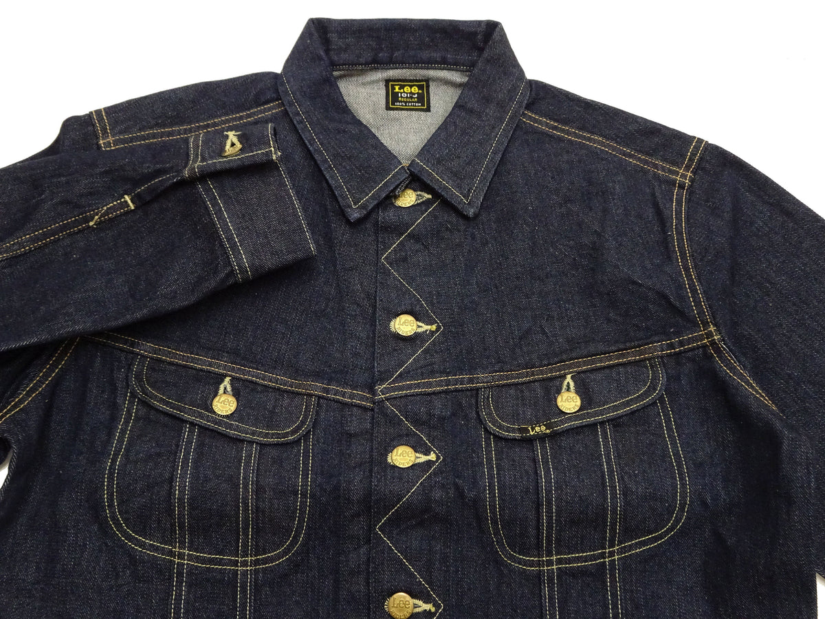 Lee 101J Rider Jacket Men's Denim Jacket 14.4 oz Left-Hand Twill - Lee Japan Reproduction (LM8100-500 Deep Indogo One-Wash)