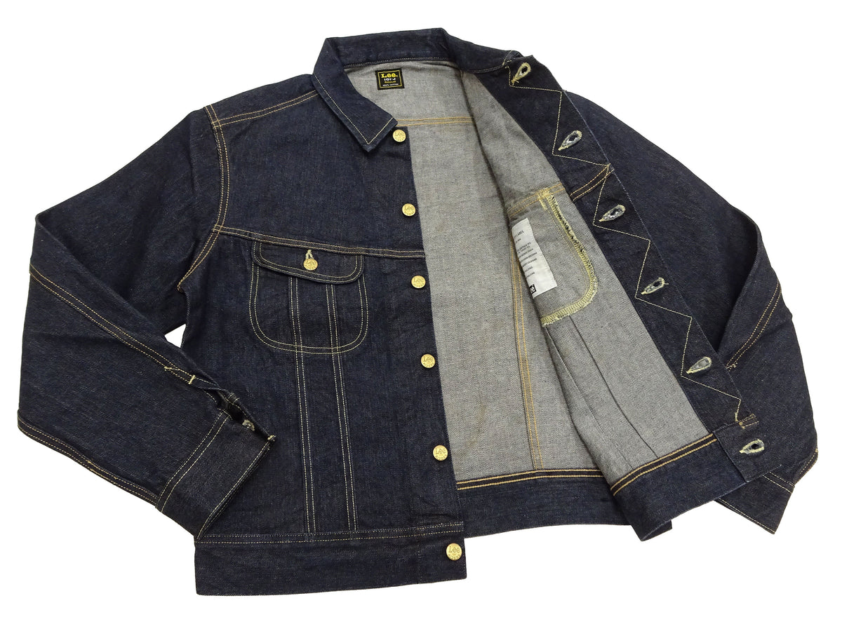 Lee 101J Rider Jacket Men's Denim Jacket 14.4 oz Left-Hand Twill - Lee Japan Reproduction (LM8100-500 Deep Indogo One-Wash)