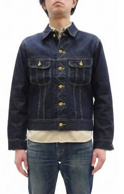 Lee 101J Rider Jacket Men's Denim Jacket 14.4 oz Left-Hand Twill - Lee Japan Reproduction (LM8100-500 Deep Indogo One-Wash)