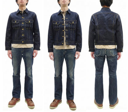 Lee 101J Rider Jacket Men's Denim Jacket 14.4 oz Left-Hand Twill - Lee Japan Reproduction (LM8100-500 Deep Indogo One-Wash)