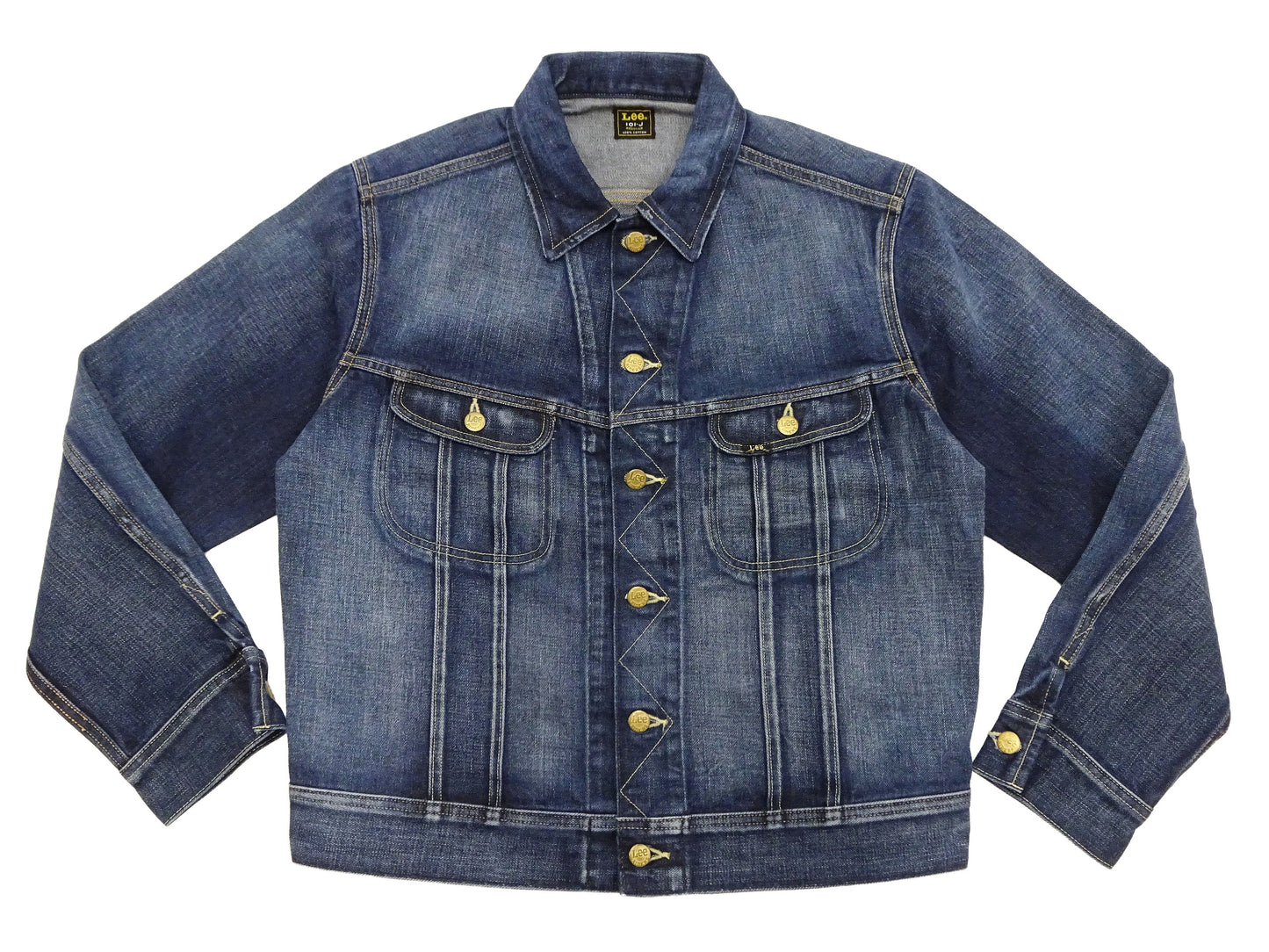 Lee 101J Rider Jacket Men's Denim Jacket 14.4 oz Left-Hand Twill - Lee Japan Reproduction (LM8100-526 Faded Indigo One-Wash)