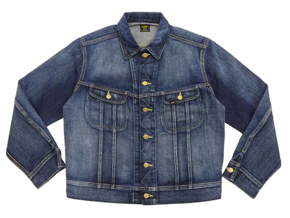 Lee 101J Rider Jacket Men's Denim Jacket 14.4 oz Left-Hand Twill - Lee Japan Reproduction (LM8100-526 Faded Indigo One-Wash)