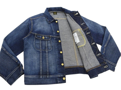 Lee 101J Rider Jacket Men's Denim Jacket 14.4 oz Left-Hand Twill - Lee Japan Reproduction (LM8100-526 Faded Indigo One-Wash)