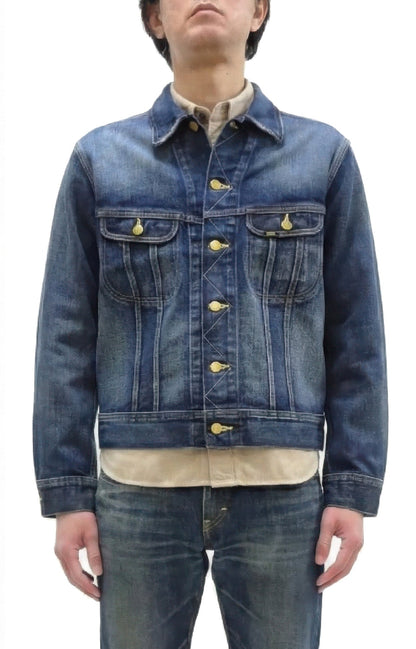 Lee 101J Rider Jacket Men's Denim Jacket 14.4 oz Left-Hand Twill - Lee Japan Reproduction (LM8100-526 Faded Indigo One-Wash)