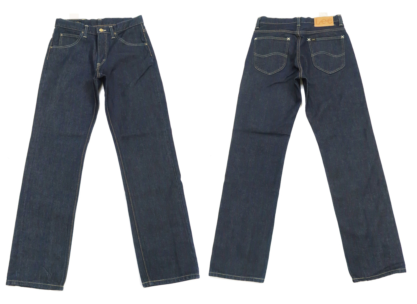 Lee Jeans 101Z with Zip fly Men's Regular Fit Straight Jeans LM8101 Made in Japan LM8101-500 One-Washed Deep Blue Indigo Denim