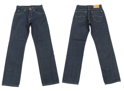 Lee Jeans 101Z with Zip fly Men's Regular Fit Straight Jeans LM8101 Made in Japan LM8101-500 One-Washed Deep Blue Indigo Denim