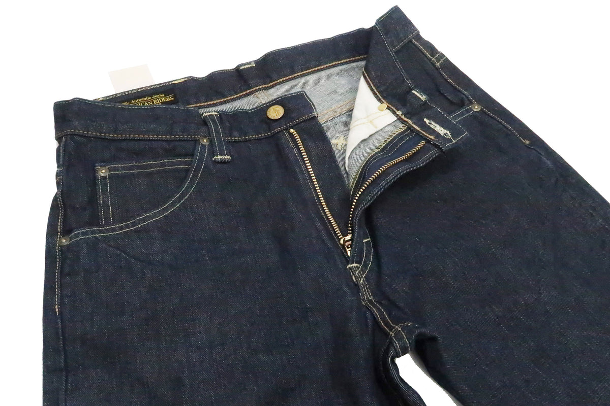 Lee Jeans 101Z with Zip fly Men's Regular Fit Straight Jeans LM8101 Made in Japan LM8101-500 One-Washed Deep Blue Indigo Denim