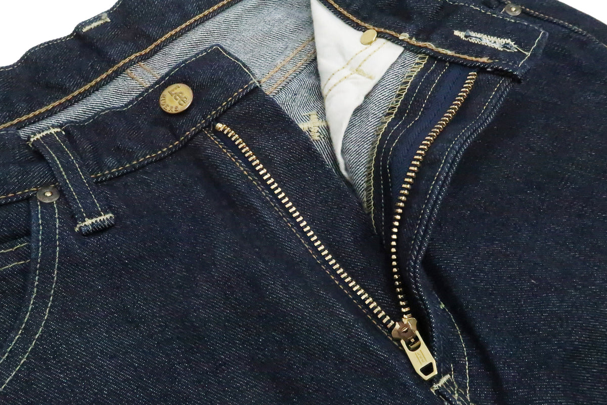 Lee Jeans 101Z with Zip fly Men's Regular Fit Straight Jeans LM8101 Made in Japan LM8101-500 One-Washed Deep Blue Indigo Denim