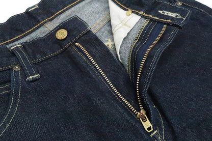 Lee Jeans 101Z with Zip fly Men's Regular Fit Straight Jeans LM8101 Made in Japan LM8101-500 One-Washed Deep Blue Indigo Denim