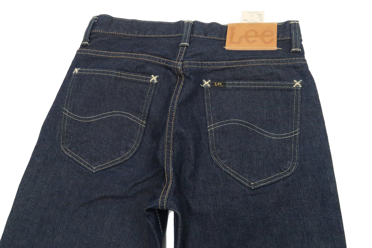 Lee Jeans 101Z with Zip fly Men's Regular Fit Straight Jeans LM8101 Made in Japan LM8101-500 One-Washed Deep Blue Indigo Denim