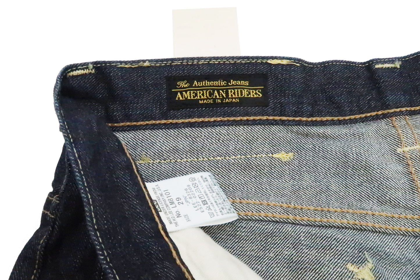 Lee Jeans 101Z with Zip fly Men's Regular Fit Straight Jeans LM8101 Made in Japan LM8101-500 One-Washed Deep Blue Indigo Denim