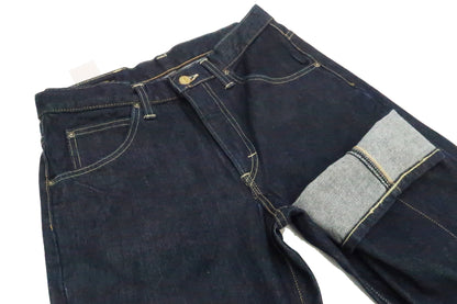 Lee Jeans 101Z with Zip fly Men's Regular Fit Straight Jeans LM8101 Made in Japan LM8101-500 One-Washed Deep Blue Indigo Denim