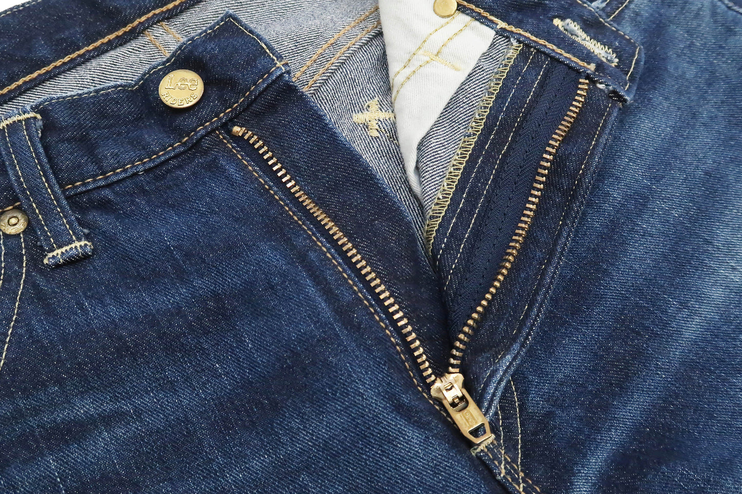 Lee Jeans 101Z with Zip fly Men's Regular Fit Straight Jeans LM8101 Made in Japan LM8101-526 Pre-Faded Blue Indigo Denim