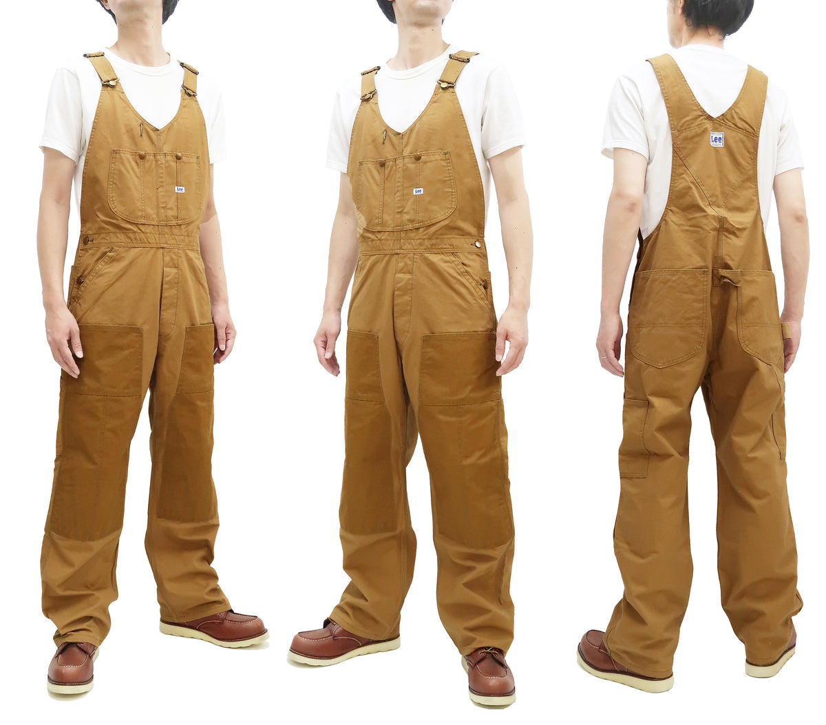 Lee Overalls Men's Casual Fashion Double Knee Duck Canvas Bib Overall High-Back LM8605 LM8605-145 Brown