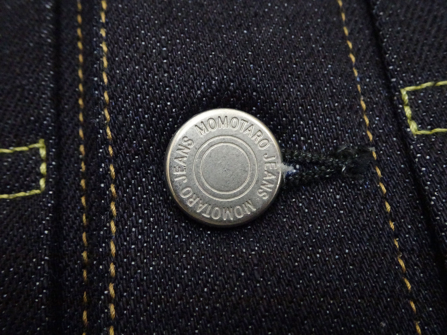 Momotaro Jeans Denim Jacket #002 Men's 1953 Type 2 Style 14.7oz. Zimbabwean Cotton Deep Indigo Denim Jean Jacket MMGJ0002 Sanforized, Unwashed Finish
