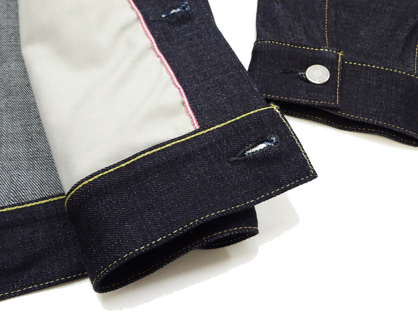 Momotaro Jeans Denim Jacket #002 Men's 1953 Type 2 Style 14.7oz. Zimbabwean Cotton Deep Indigo Denim Jean Jacket MMGJ0002 Sanforized, Unwashed Finish