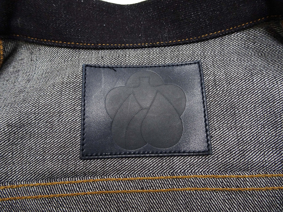 Momotaro Jeans Denim Jacket #002 Men's 1953 Type 2 Style 14.7oz. Zimbabwean Cotton Deep Indigo Denim Jean Jacket MMGJ0002 Sanforized, Unwashed Finish