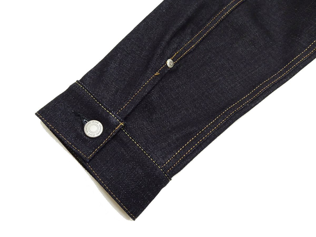 Momotaro Jeans Denim Jacket #002 Men's 1953 Type 2 Style 14.7oz. Zimbabwean Cotton Deep Indigo Denim Jean Jacket MMGJ0002 Sanforized, Unwashed Finish