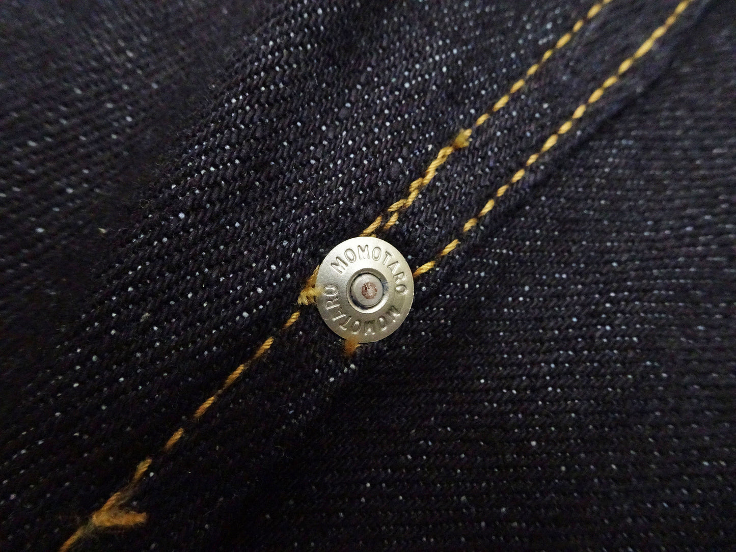 Momotaro Jeans Denim Jacket #002 Men's 1953 Type 2 Style 14.7oz. Zimbabwean Cotton Deep Indigo Denim Jean Jacket MMGJ0002 Sanforized, Unwashed Finish