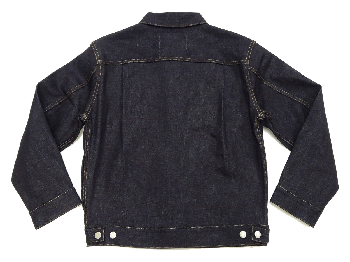 Momotaro Jeans Denim Jacket #002 Men's 1953 Type 2 Style 14.7oz. Zimbabwean Cotton Deep Indigo Denim Jean Jacket MMGJ0002 Sanforized, Unwashed Finish