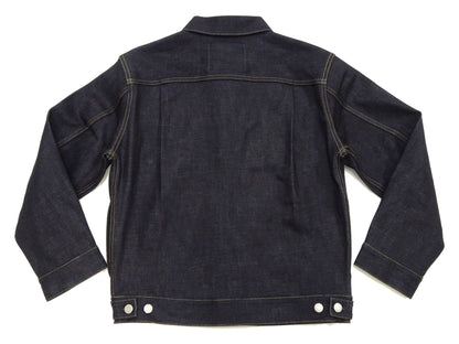 Momotaro Jeans Denim Jacket #002 Men's 1953 Type 2 Style 14.7oz. Zimbabwean Cotton Deep Indigo Denim Jean Jacket MMGJ0002 Sanforized, Unwashed Finish