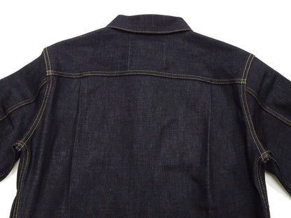 Momotaro Jeans Denim Jacket #002 Men's 1953 Type 2 Style 14.7oz. Zimbabwean Cotton Deep Indigo Denim Jean Jacket MMGJ0002 Sanforized, Unwashed Finish