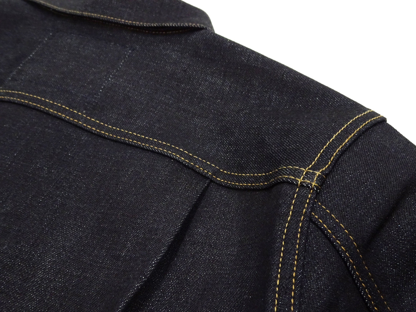 Momotaro Jeans Denim Jacket #002 Men's 1953 Type 2 Style 14.7oz. Zimbabwean Cotton Deep Indigo Denim Jean Jacket MMGJ0002 Sanforized, Unwashed Finish