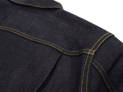 Momotaro Jeans Denim Jacket #002 Men's 1953 Type 2 Style 14.7oz. Zimbabwean Cotton Deep Indigo Denim Jean Jacket MMGJ0002 Sanforized, Unwashed Finish