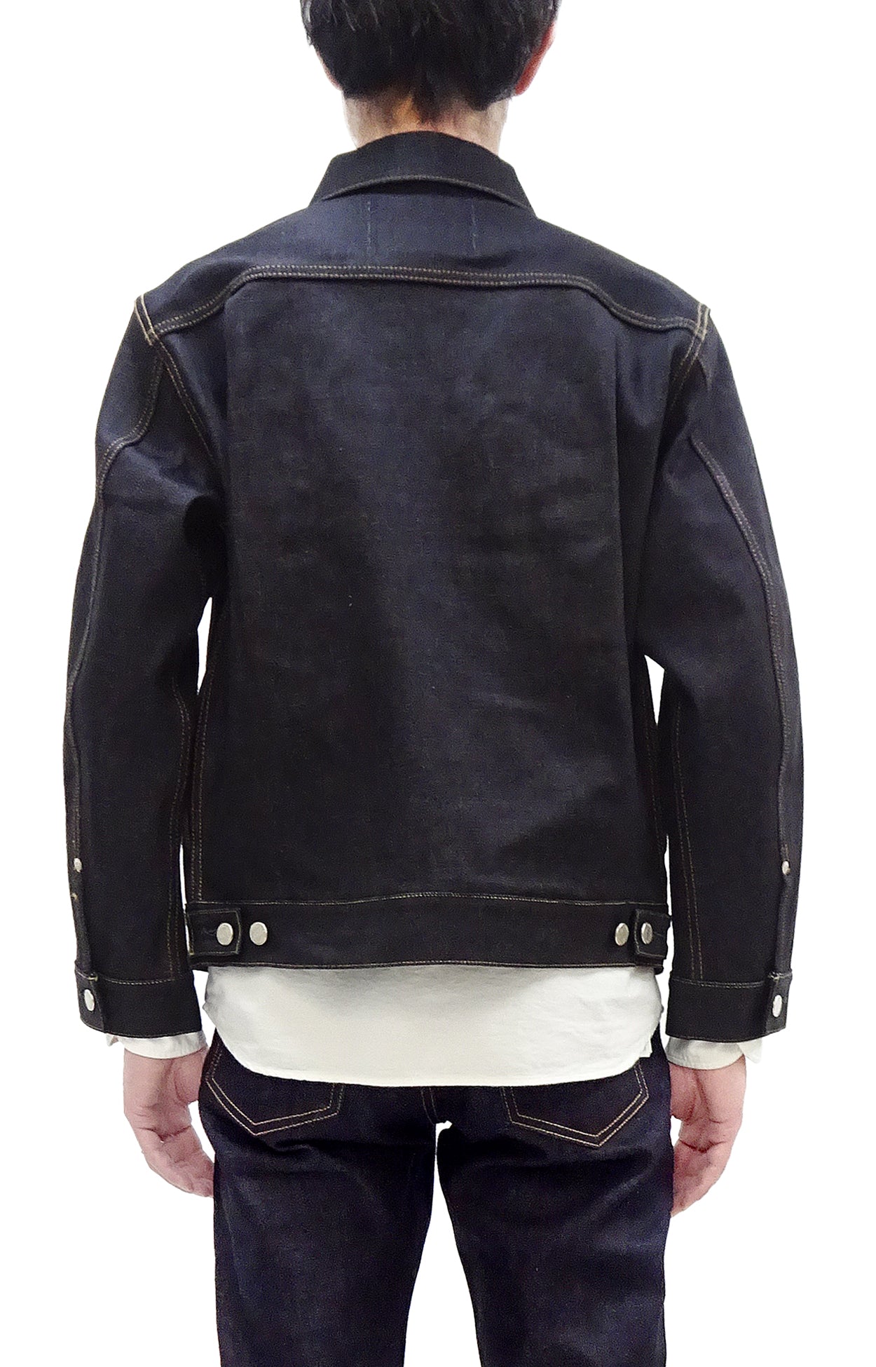 Momotaro Jeans Denim Jacket #002 Men's 1953 Type 2 Style 14.7oz. Zimbabwean Cotton Deep Indigo Denim Jean Jacket MMGJ0002 Sanforized, Unwashed Finish