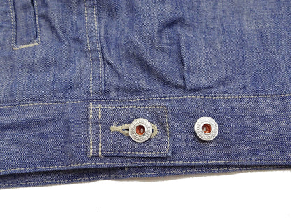 ONI Denim Men's 13oz Japanese Blue Chambray Jacket - Modern Type II Style, One-Wash (ONI-02516P-SHVCH)