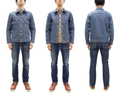 ONI Denim Men's 13oz Japanese Blue Chambray Jacket - Modern Type II Style, One-Wash (ONI-02516P-SHVCH)