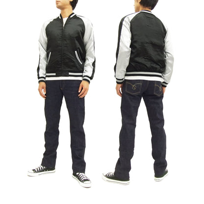 Hanatabi Gakudan Men's Japanese Souvenir Jacket Japanese ONE PIECE Sukajan Script OPSJ-001 Silver