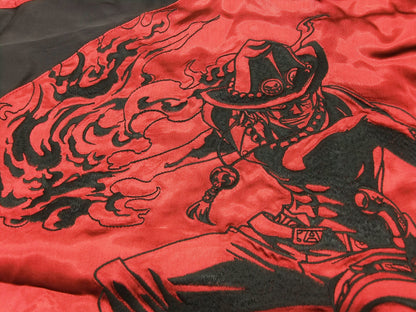 Hanatabi Gakudan Men's Japanese Souvenir Jacket Japanese ONE PIECE Sukajan Script OPSJ-002 Red