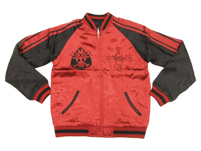 Hanatabi Gakudan Men's Japanese Souvenir Jacket Japanese ONE PIECE Sukajan Script OPSJ-002 Red