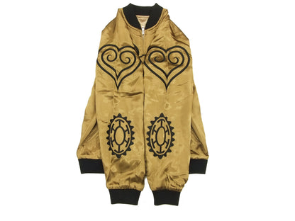 Hanatabi Gakudan Men's Japanese Souvenir Jacket Japanese ONE PIECE Sukajan Script OPSJ-003 Brown