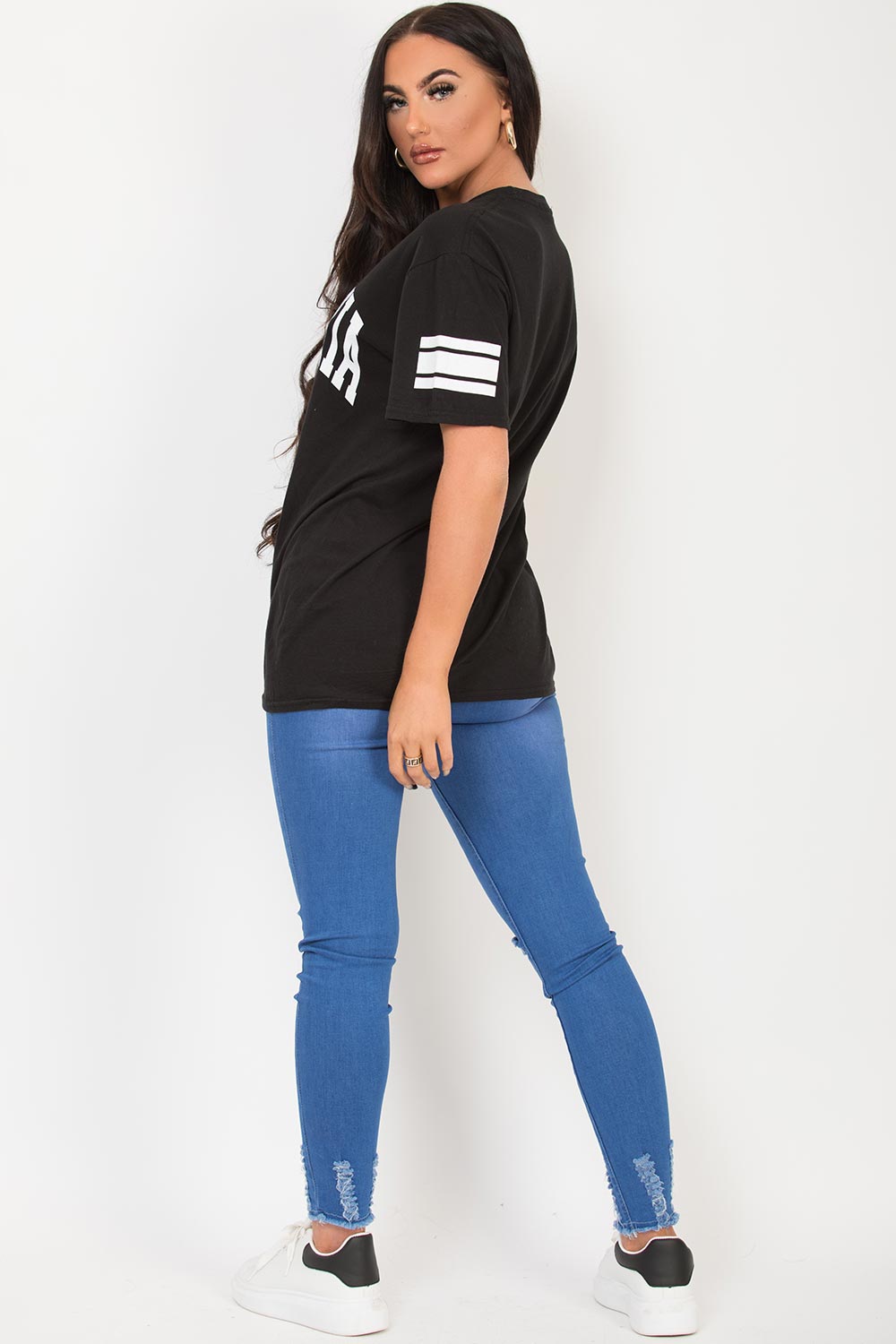 Black Oversized T Shirt With California Slogan