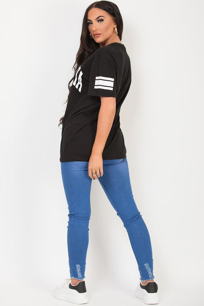 Black Oversized T Shirt With California Slogan