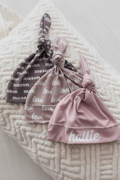 Pastel Neutrals Personalized Knotted Hat