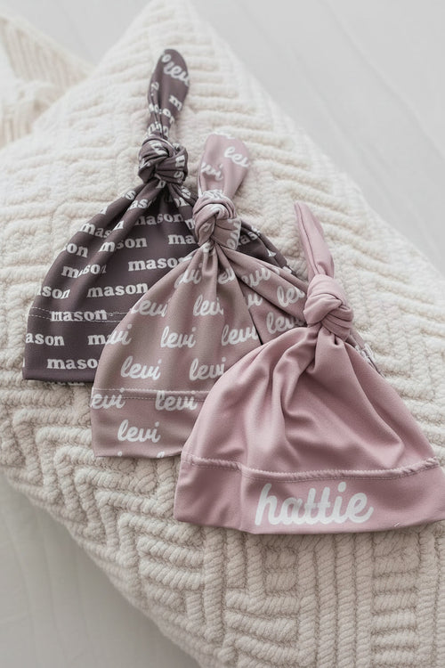 Pastel Neutrals Personalized Knotted Hat