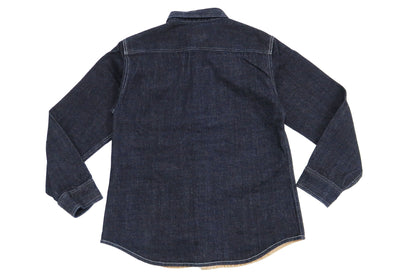 Kojima Genes Mixed Panel Shirt Men's Denim x Herringbone Long Sleeve Two Tone Button Up Shirt rnb282S RNB-282S Beige