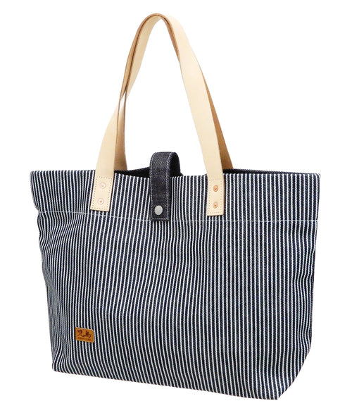 Kojima Genes Bag Men's Casual Two Tone Hickory and Denim Bicolor Tote Bag rnb9024 RNB-9024