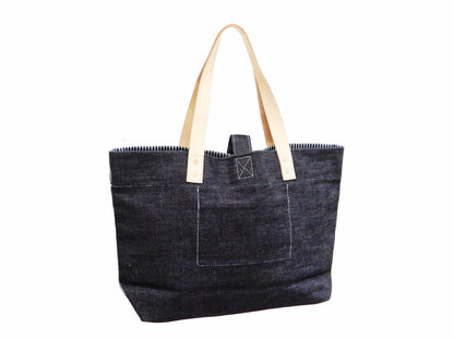 Kojima Genes Bag Men's Casual Two Tone Hickory and Denim Bicolor Tote Bag rnb9024 RNB-9024
