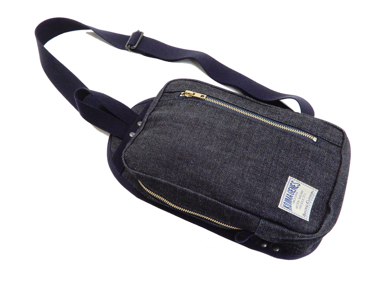 Kojima Genes Sling Bag Men's Casual Small Crossbody Backpack rnb953 RNB-953 Indigo-Denim