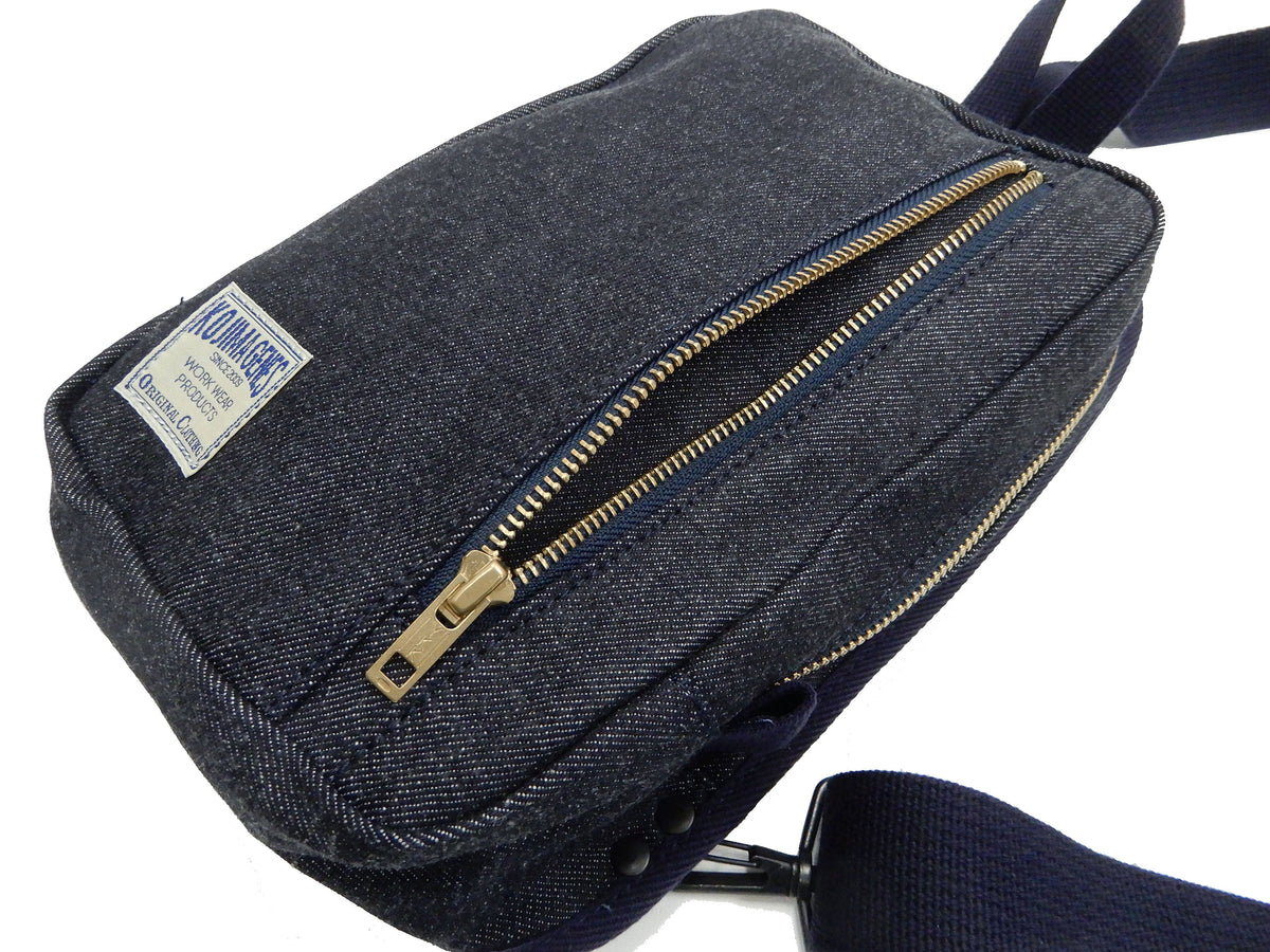 Kojima Genes Sling Bag Men's Casual Small Crossbody Backpack rnb953 RNB-953 Indigo-Denim